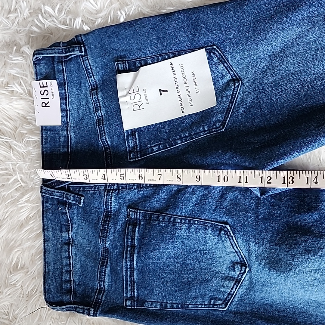 Rise Denim Mid-Rise Bootcut Jeans - Dark Blue Brand New — image 4 of 8
